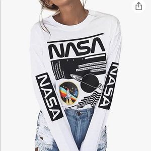 NEW NASA long sleeve graphic tee - White (S)